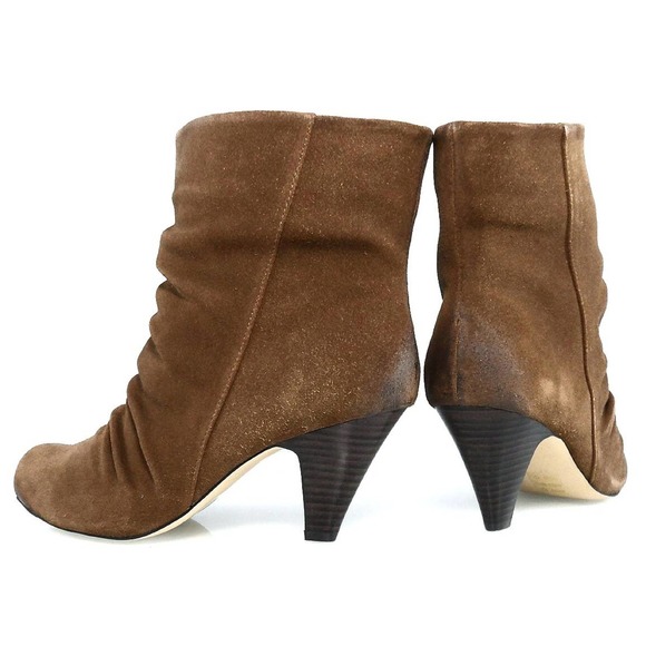 NIB$198 MESSECA NY GENY PULL ON DISTRESSED SUEDE RUCHED ANKLE BOOTS WESTERN 8.5 - Picture 4 of 7